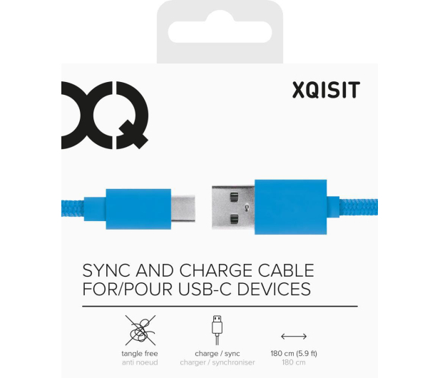 Xqisit USB - USB-C 1,8M niebieski - 1442782 - zdjęcie 2
